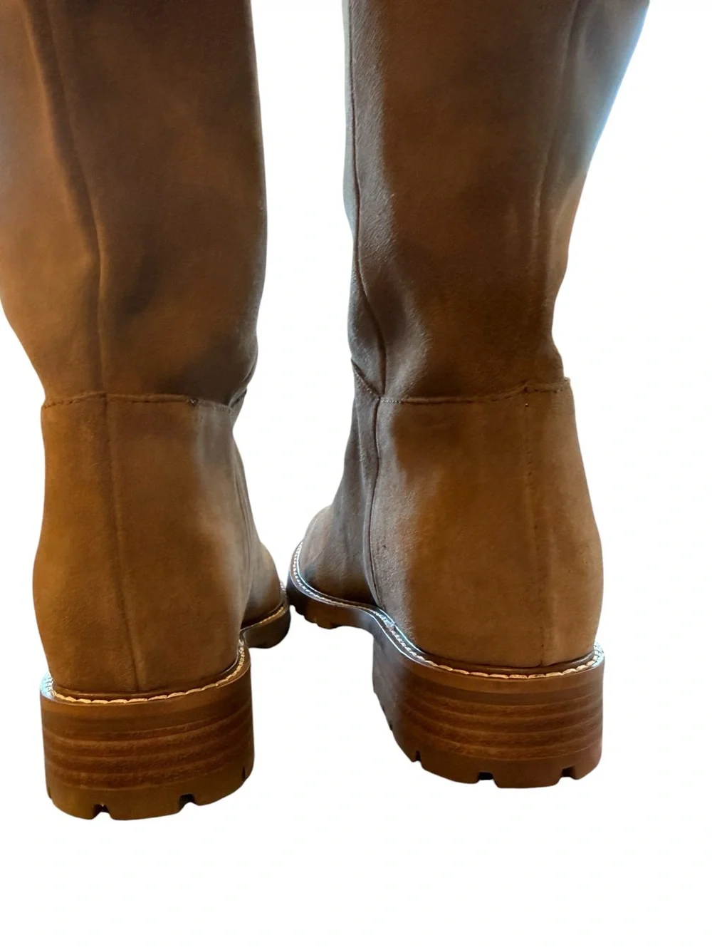 Steve Madden Leary Tan Suede Knee High Boots Size 8W Wide Calf